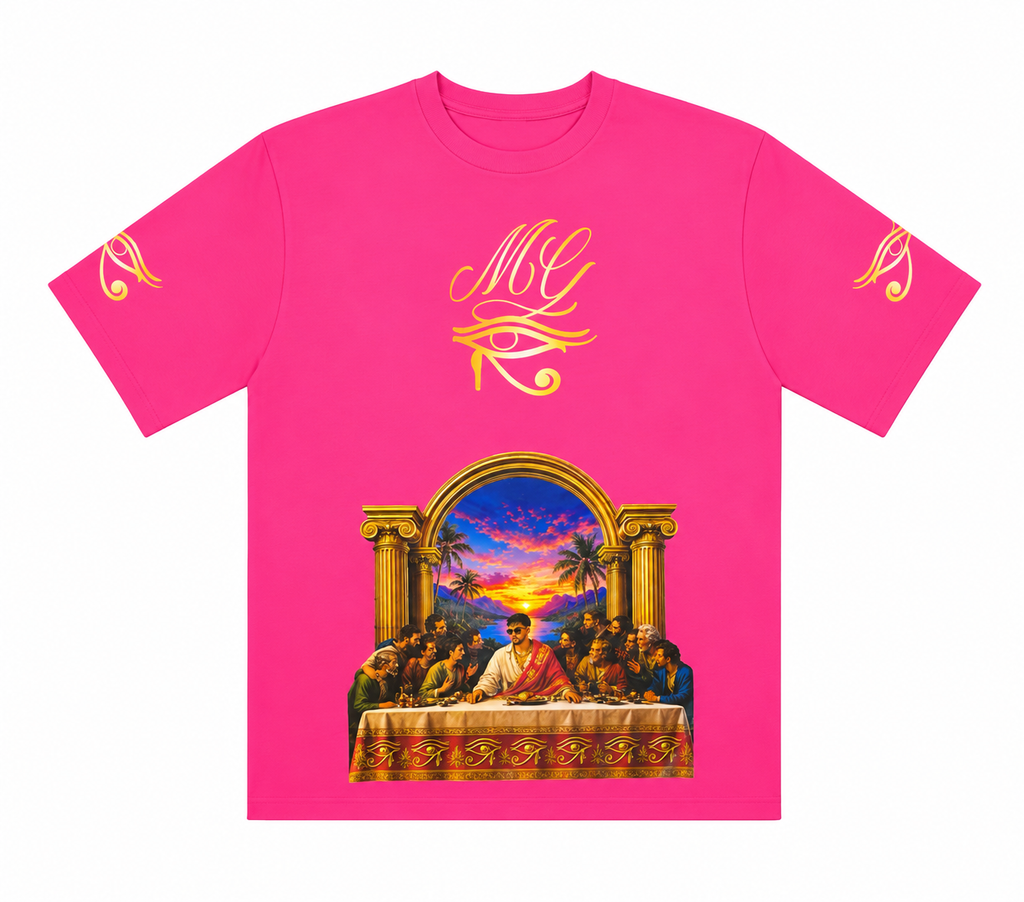 T-SHIRT ULTIMA CENA BAD BUNNY PINK MARCANTUONO GARCIA