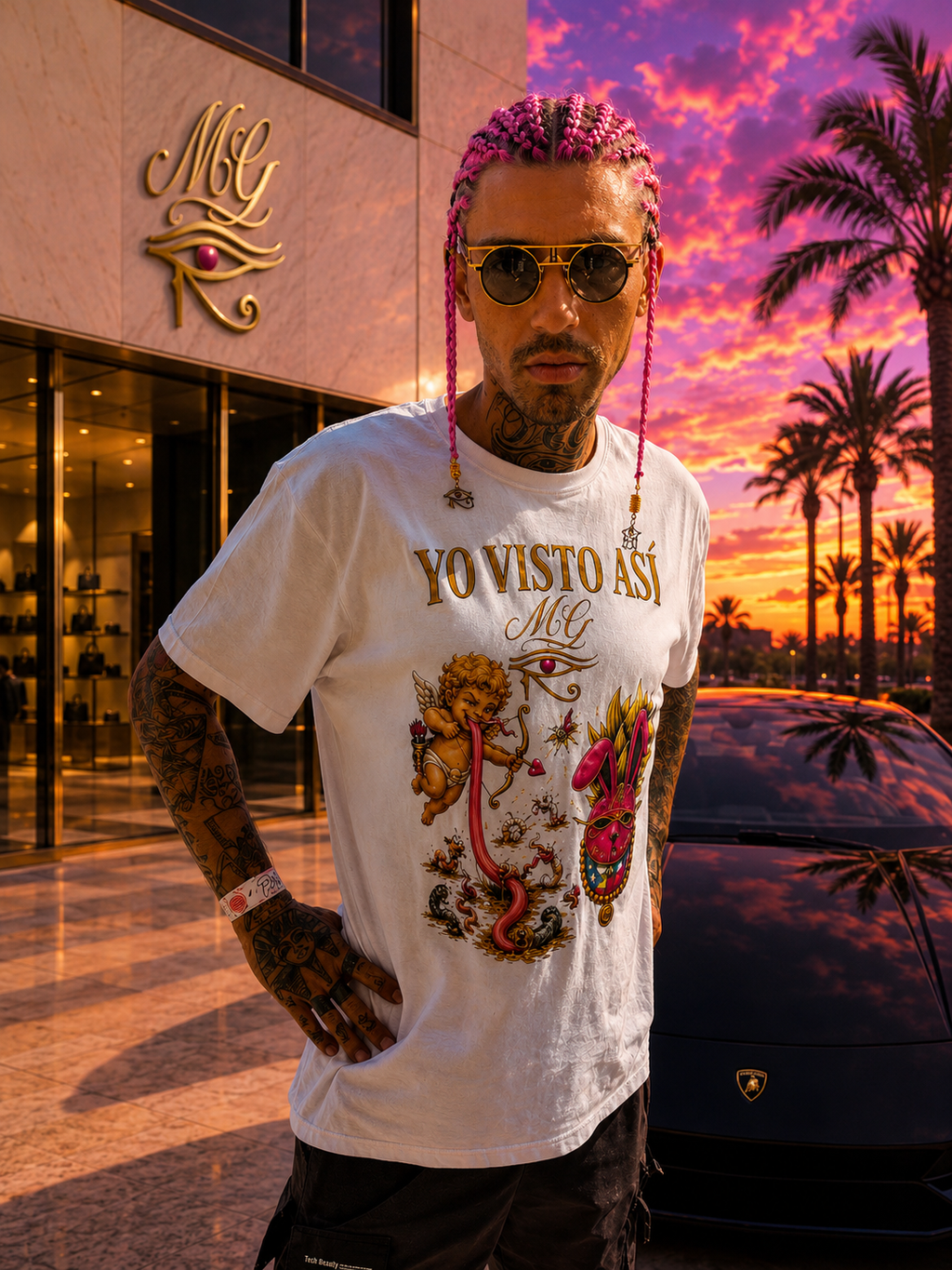 T-SHIRT BAD BUNNY VIVA LA RAZA WHITE MARCANTUONO GARCIA